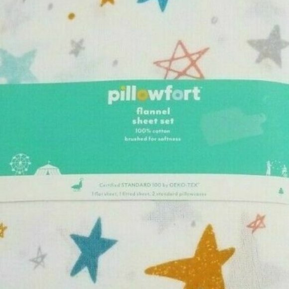 4 pc Pillowfort Stars Full Flannel Sheet Set NIP - Picture 7 of 7